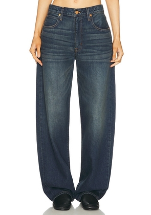 SLVRLAKE Ella Mid Rise Curve Leg in Shakey Ground - Blue. Size 26 (also in 25, 27, 28, 29).