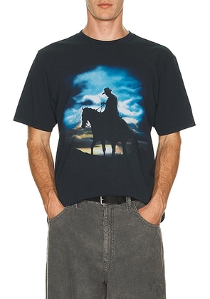 ONE OF THESE DAYS Harvest Moon Tee in Washed Black - Black. Size M (also in S, L, XL/1X).