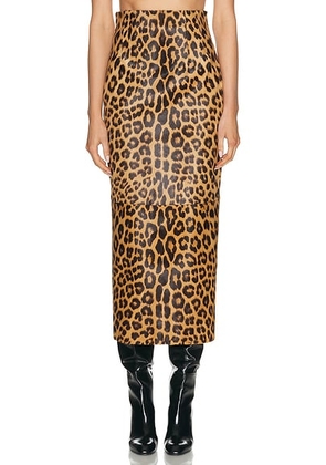 KHAITE Loxley Skirt in Leopard - Brown. Size 4 (also in ).