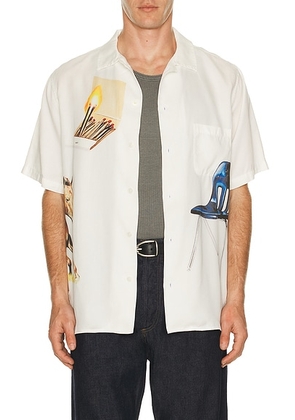 ONE OF THESE DAYS I Never Believed in Much, But I Believe in You Camp Shirt in Ivory - White. Size M (also in S, L, XL/1X).