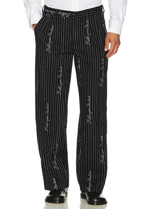 KidSuper Embroidered Ks Pinstripe Suit Bottom in Black - Black. Size M (also in ).