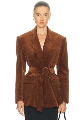 Monse Deconstructed Lapel Tailored Jacket in Brown - Brown. Size 2 (also in 0, 4, 6).