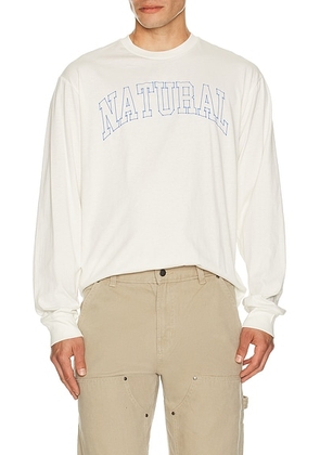 Museum of Peace and Quiet Outline Long Sleeve Shirt in White - White. Size M (also in XS, S, L).