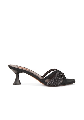 Missoni Kate Wave Lurex Sandal in Nero & Black Gros Grain - Black. Size 37 (also in 36, 37.5, 38).