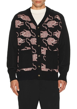 Kardo Agamay Knitted Cardigan With Patch Pockets in Black - Black. Size M (also in L, S).