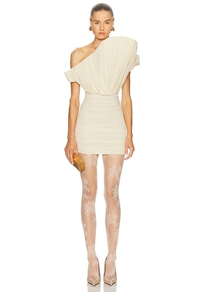 Magda Butrym Strapless Mini Dress in Beige - Beige. Size 36 (also in 38).