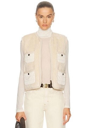 Moncler Mimosas Vest in Cream - Cream. Size 1/S (also in 0/XS, 3/L).