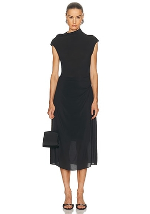 L'Academie by Marianna Teshi Midi Dress in Black - Black. Size L (also in M, S, XL, XS, XXS).