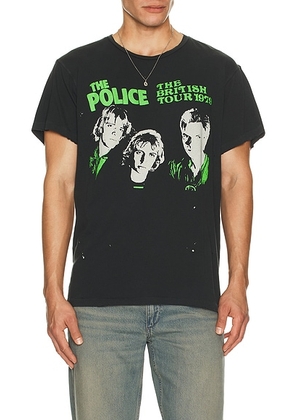 Madeworn The Police T-Shirt in Coal - Black. Size S (also in L, M, XXL/2X).