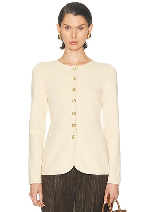 L'Academie by Marianna Bronte Button Cardigan in Beige - Beige. Size M (also in XXS, XS, S).