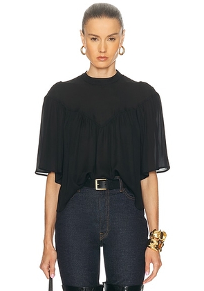 NILI LOTAN Lucie Blouse Top in Black - Black. Size M (also in XS, S, L).