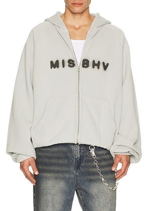 MISBHV Community Zipped Hoodie in Light Grey - Grey. Size S (also in M, XL/1X).