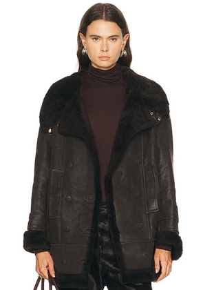 Karen Arcanjo Kinu Coat in Chocolate - Chocolate. Size 38/40 (also in 34/36).