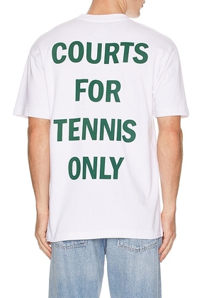 Oyster Tennis Only T-Shirt in White - White. Size M (also in S, L, XL/1X).