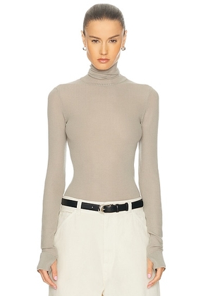 Lemaire Seamless High Neck Top in Light Sage - Sage. Size L (also in M).