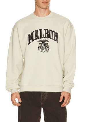 Malbon Golf Cadet Oxford Sweatshirt in Ivory - Ivory. Size S (also in L).