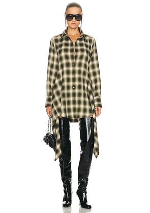 Monse Cascade Front Shirt Dress in Green - Green. Size 4 (also in 8).