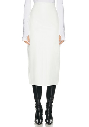 Norma Kamali Straight Midcalf Skirt in Snow White - White. Size M (also in ).