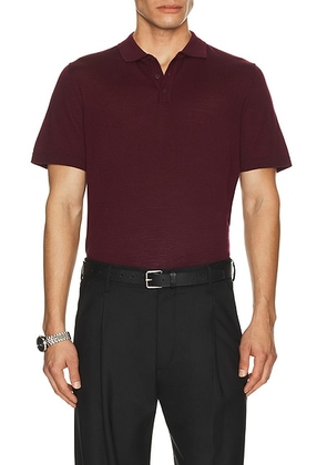Onia Extra Fine Merino Wool Polo in Port Wine - Wine. Size M (also in S, L, XL/1X).