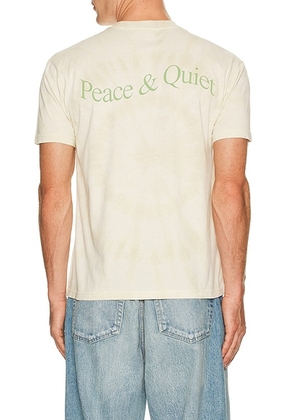 Museum of Peace and Quiet Wordmark Tye Dye T-Shirt in Bone - Ivory. Size M (also in L, S, XS).