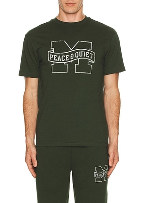 Museum of Peace and Quiet Banner T-Shirt in Forest - Green. Size M (also in L, S, XL/1X, XS).