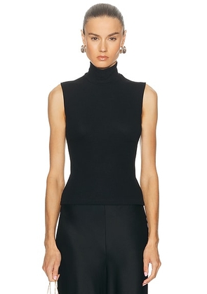 LESET Lauren Sleeveless Turtleneck Top in Black - Black. Size M (also in L).
