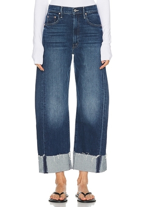 MOTHER The Half Pipe Ankle Cuff Fray Jeans in Perfectly Imperfect - Blue. Size 30 (also in ).