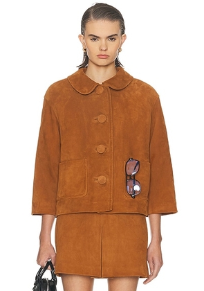 Marc Jacobs Suede Doll Jacket in Copper - Cognac. Size M (also in L).