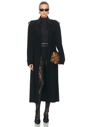 Norma Kamali Oversized Double Breasted Trench Coat in Black - Black. Size M (also in L).