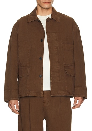 Le17Septembre Denim Field Jacket in Brown - Brown. Size 50 (also in 46, 52).