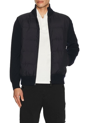 Moncler Zip Up Cardigan in Navy - Black. Size M (also in L, S).