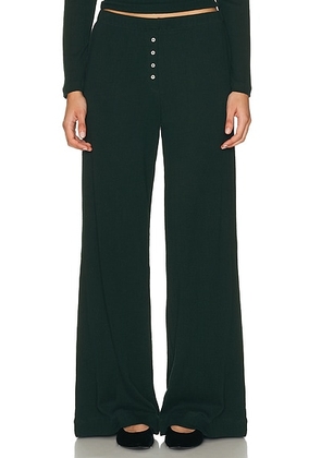 LESET Pointelle Boxer Pant in Forest - Dark Green. Size M (also in XS, S, L).