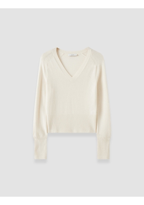 Lucille Light Pure Cashmere V Neck Jumper - S
