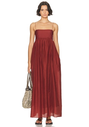 Matteau Empire Pintuck Bodice Dress in Maroc - Rust. Size 3 (also in 1, 2).