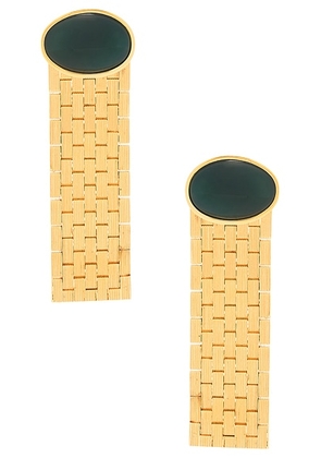 KHAITE Chronos Stone Earrings in Gold & Green - Metallic Gold. Size all.