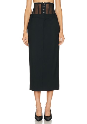 Monse Corset Pencil Skirt in Black - Black. Size 4 (also in 0).