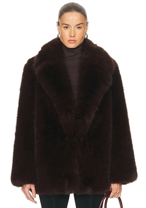 L'Academie by Marianna Gamine Faux Fur Jacket in Dark Brown - Brown. Size L (also in M).