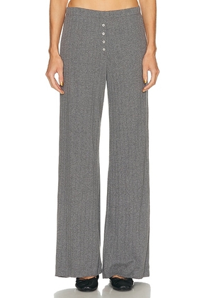 LESET Pointelle Boxer Pant in Granite - Grey. Size M (also in L, XS).