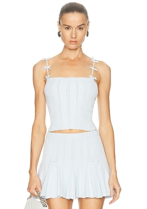 LoveShackFancy Garrett Top in Icicle Blue - Baby Blue. Size M (also in XS, S, L).