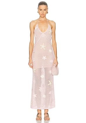 LoveShackFancy Macie Dress in Lavender Orchid - Pink. Size M (also in L, S).