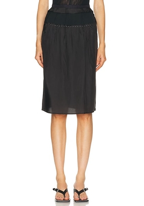 Maison Margiela Midi Skirt in Carbon & Black - Black. Size 40 (also in 42).