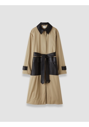 Zaman Cotton Leather Trench Coat - 32