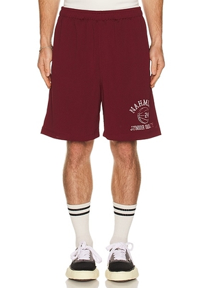 Nahmias Varsity Baggy P.E. Short in Vintage Burgundy - Burgundy. Size M (also in S, L, XL/1X, XXL/2X).
