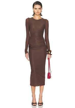 Maygel Coronel Anna Dress in Wood - Brown. Size M/L (also in XXS/XS).