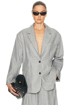 American Vintage Dirow Blazer in Rayures Grises - Grey. Size XS/S (also in M/L).