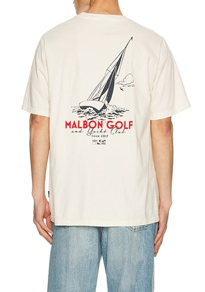 Malbon Golf Vista Keel Tee in Tofu - Cream. Size M (also in S).