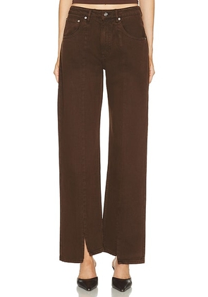 Mimchik Split Hem Wide Leg in Brown Overdye - Brown. Size 25 (also in 24, 27, 28).