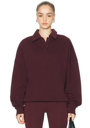 NORBA Julia Polo Sweatshirt in Maroon - Burgundy. Size XS/S (also in M/L).
