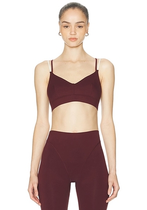 NORBA Strappy Bralette in Maroon - Burgundy. Size M (also in XS, S, L).