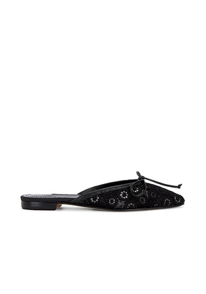 Manolo Blahnik Ballerimu 10 Mule in Yoth & Black - Black. Size 36.5 (also in 36, 37, 37.5, 38, 38.5, 39, 39.5, 40, 41).
